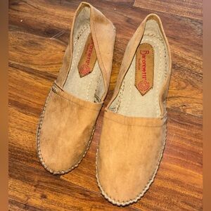 Baronneti Tan Suede Leather Women’s Slip-On Loafers